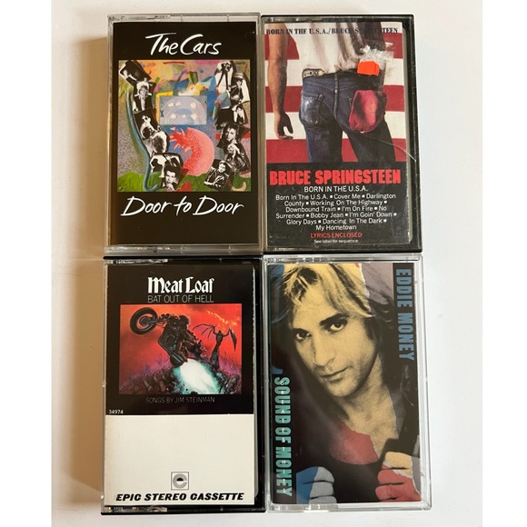 Other - Vintage Lot of 4 Cassette Tapes Pop Classic Rock New Wave The Cars Meatloaf